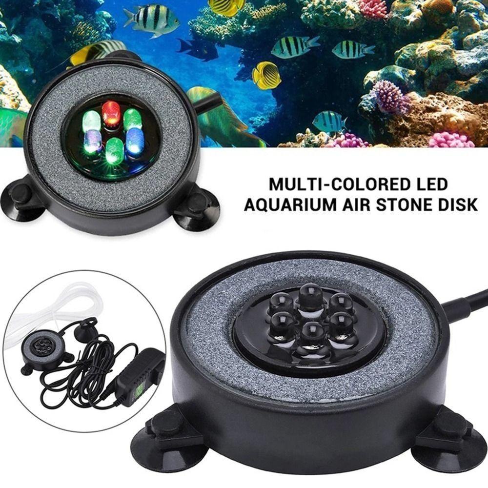 [Elegan] Lampu Aquarium LED Hias Dengan 6lampu Celup Dengan 6warna Berubah Membuat Oksigen Tangki Ikan Gelembung Lampu