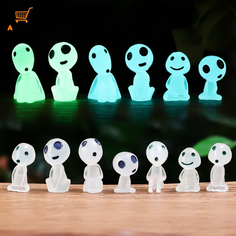 10 Pcs Ornamen Miniatur Pohon Cemara Bahan Resin Bercahaya Untuk Dekorasi Taman