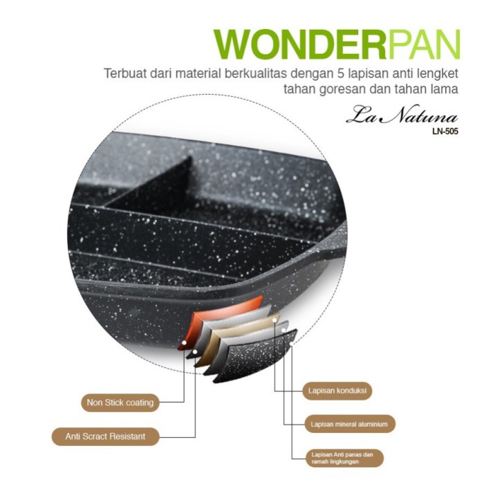 Wonder Pan 3in1 Wajan telfon Korea Keramik Anti Lengket 3 frying pan