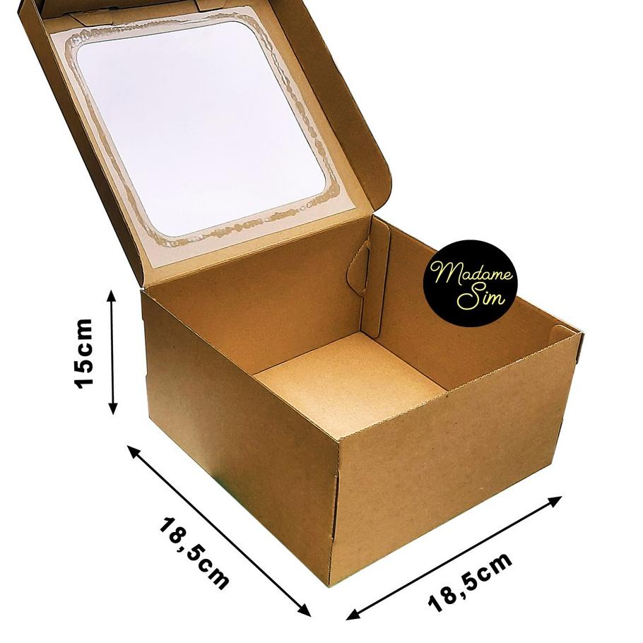 

ジ KOTAK KUE - CAKE BOX - DUS BOLU 18x18x15 - JENDELA ISI 10 PCS Hot !