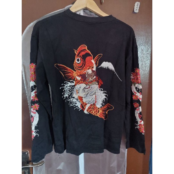 Longsleeve Sukajan Bordir Koi Geisha Unisex By Marutyo Sangyo