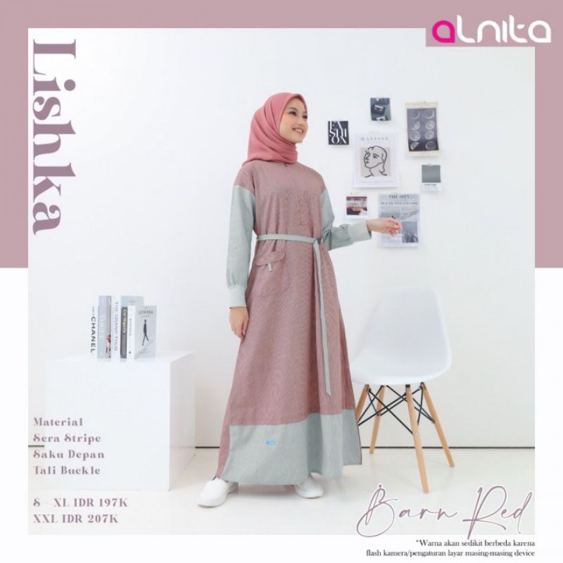 Alnita Gamis LISHKA / Dress / Maxy / alnita promo / alnita diskon