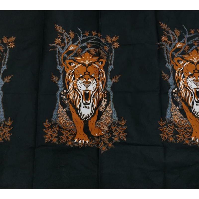 Kain batik solo macan hutan hitam