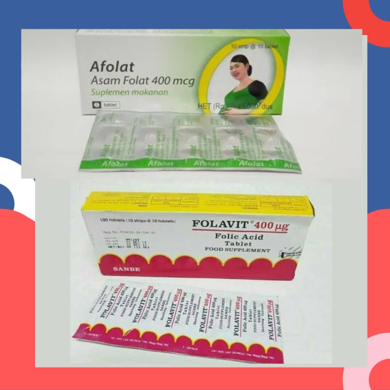 Afolat asam folat 400mcg perstrip