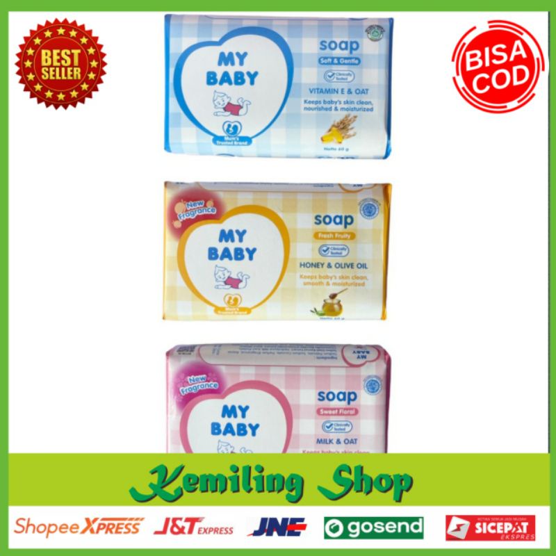 MY BABY Soap Sabun Batang 60gr - 75 gr | Fresh Fruty - Sweety Floral|Pink|Biru|Kuning