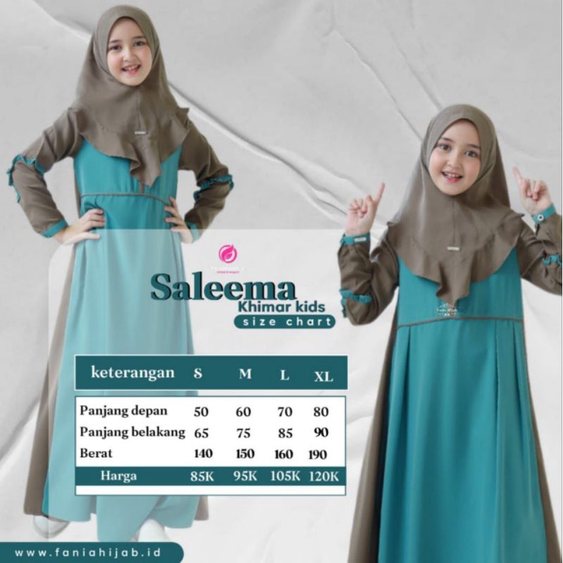 Saleema Khimar Kids (Khimar Anak) By Fania Hijab/Sarimbit Eid 2023
