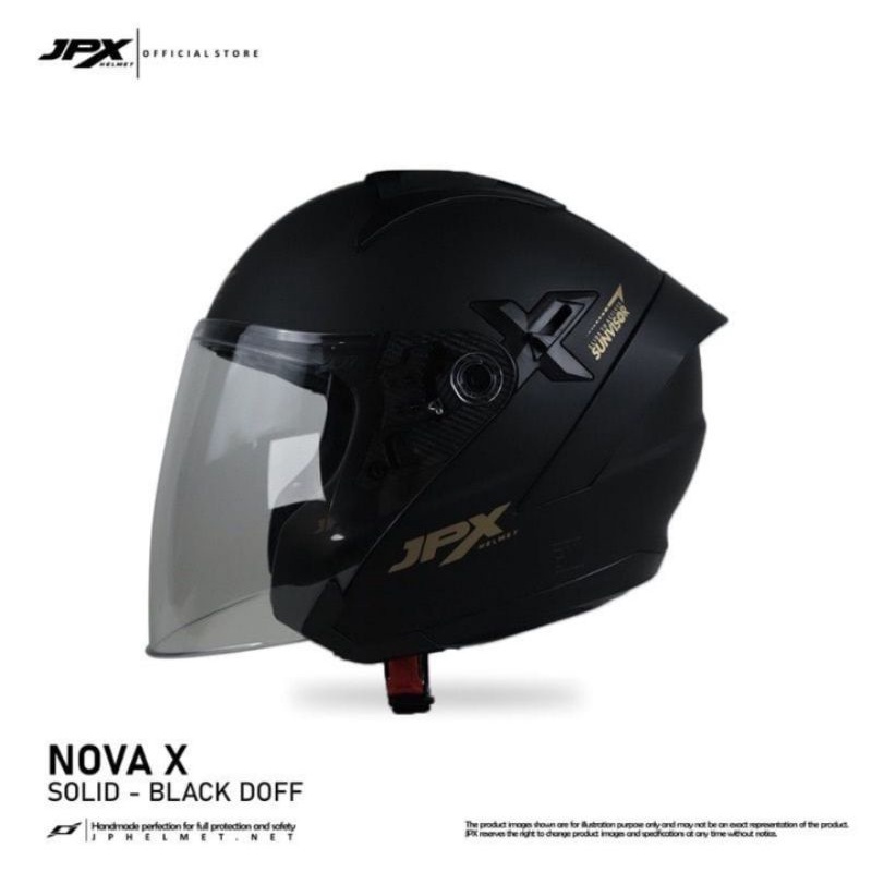 HELM JPX NOVA X SOLID BLACK DOFF