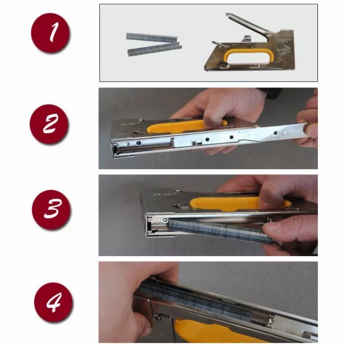 Gun Tacker Staples Staple Stapler Tembak Kertas Kayu Jok 13/4-6-8mm