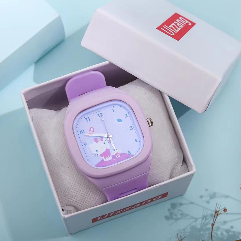 Jam Tangan Anak-anak Kitty Kecil Segar Bercahaya Jelly Cat Boys and Girls Quartz Watch