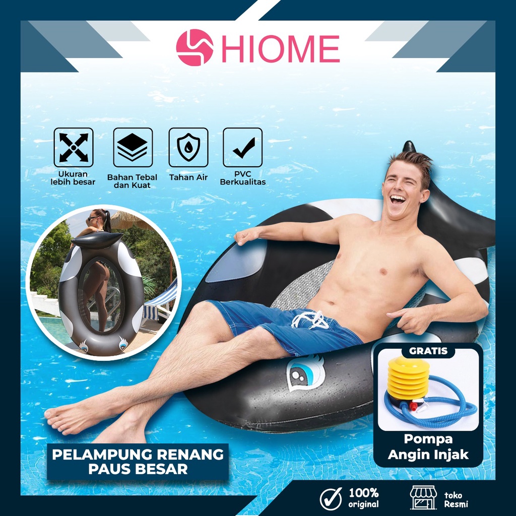 HIOME Pelampung Ban Renang Paus Besar / Swimming Ring Balon Renang