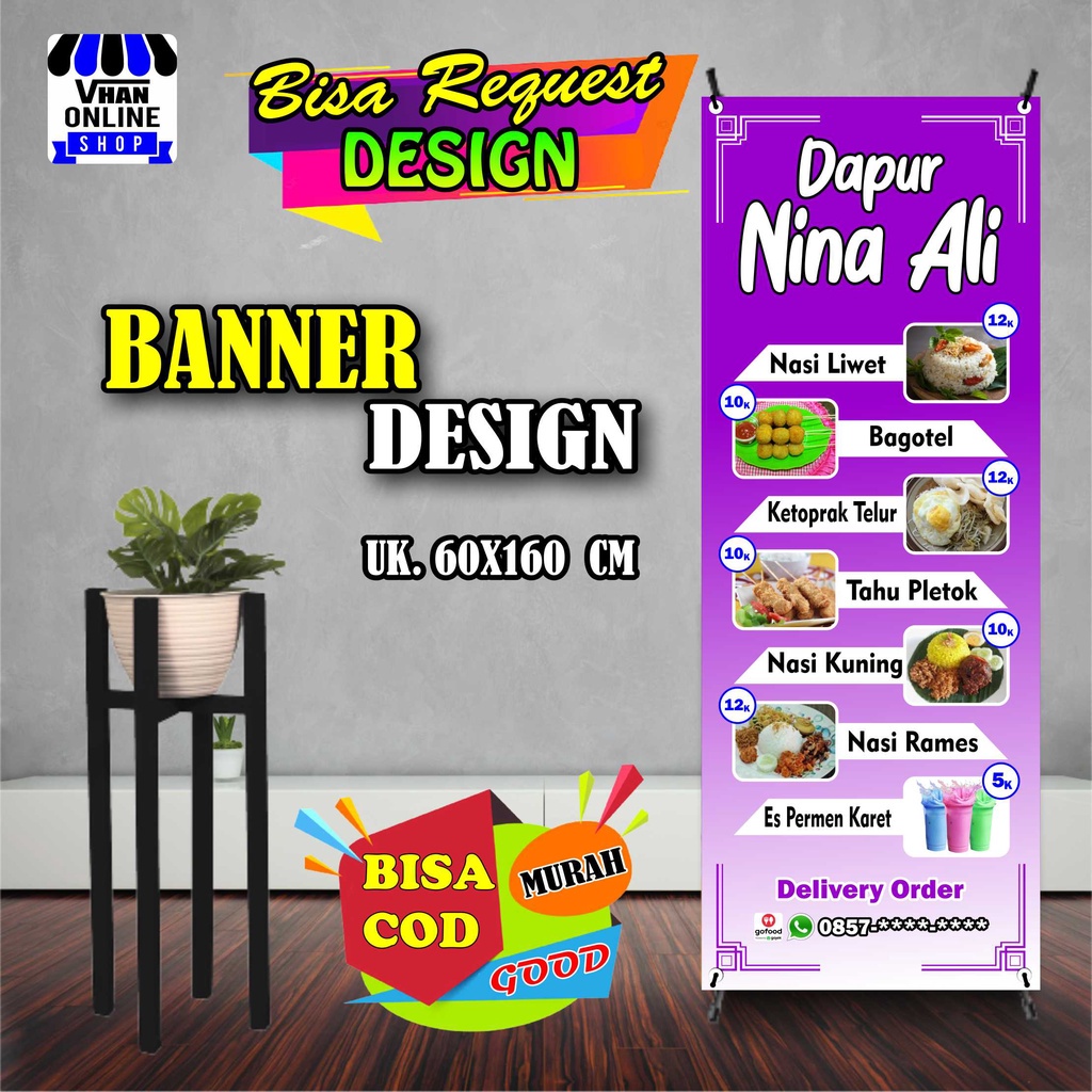 Spanduk Banner Jualan Warung, Makanan Dan Minuman Bagus, Murah