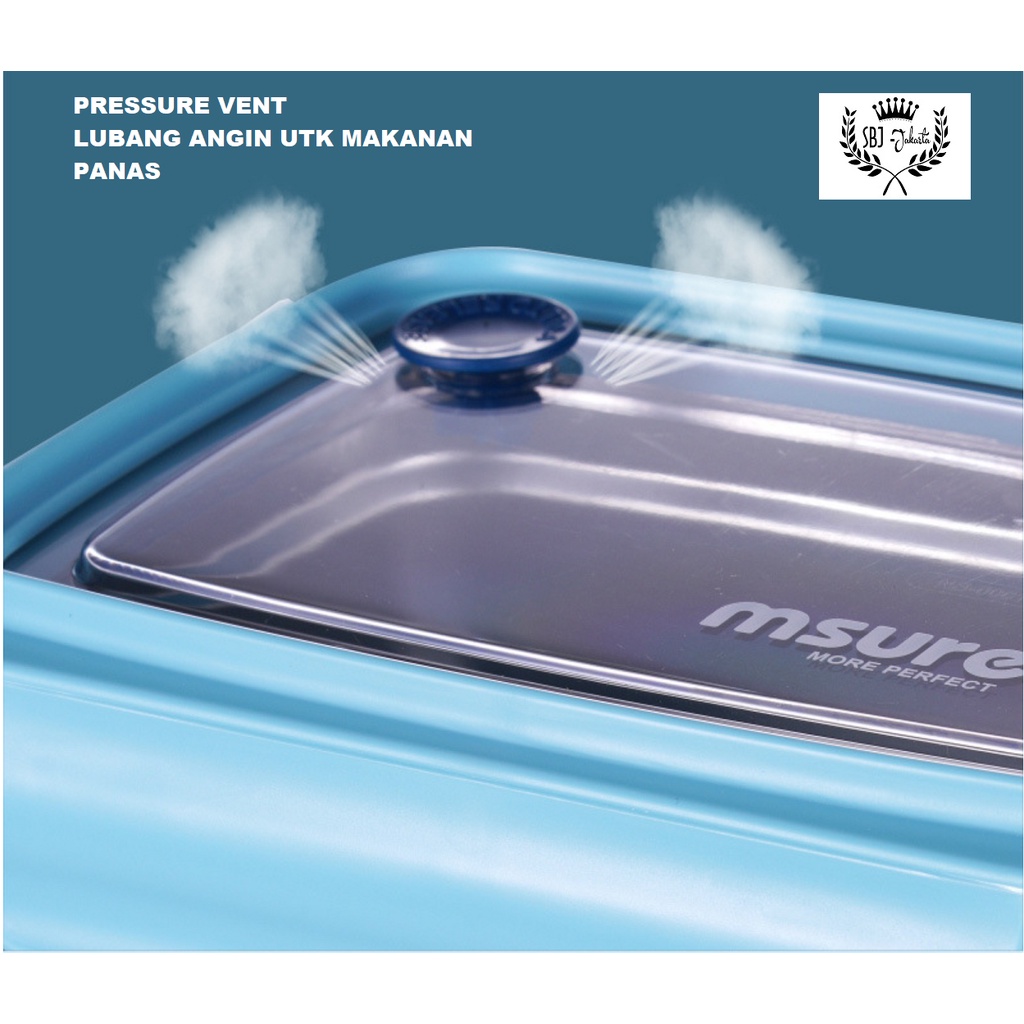 Kotak makan Msure Lunch Box Tempat makan 304 Stainless Steel BPA FREE Kapasitas 1100ml