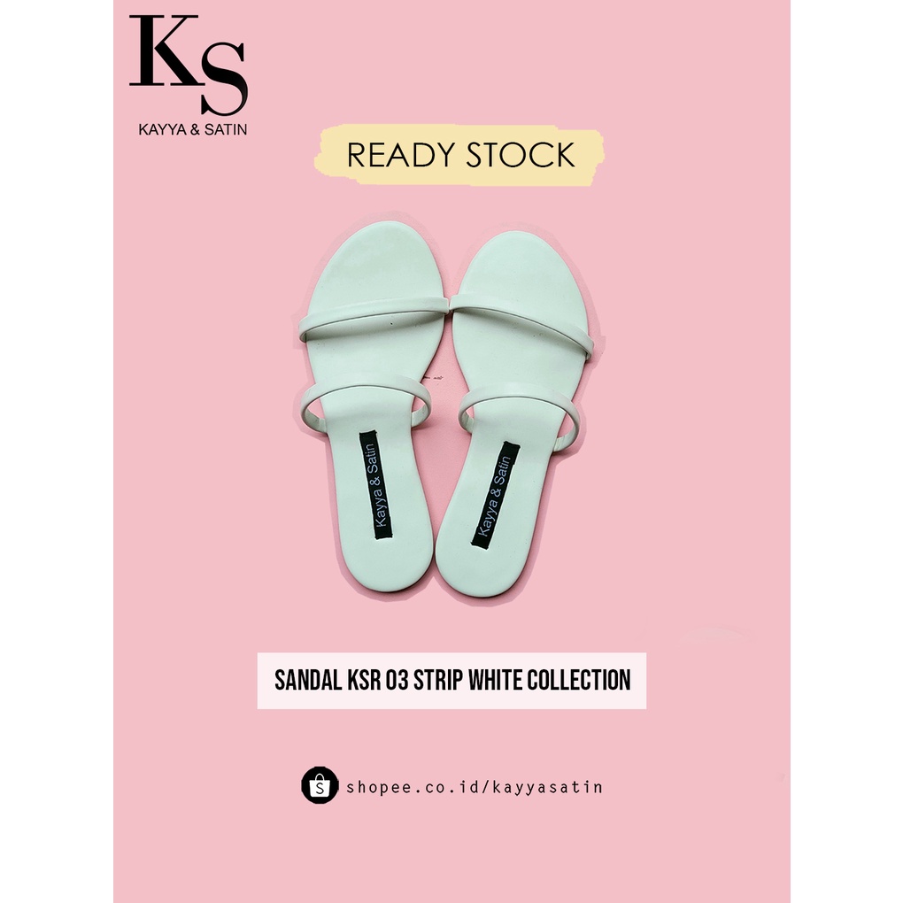 FLAT SANDAL KSR 03 STRIP BLACK AND WHITE COLLECTION