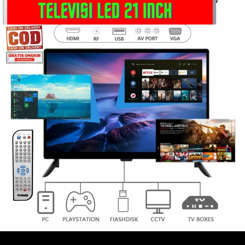 Weyon Sakura Gazela Tv Led 21 Inch  Digital Tv Full HD LED Tv Bisa Buat Cctv Game Ps 3 Monitor Pc Ga