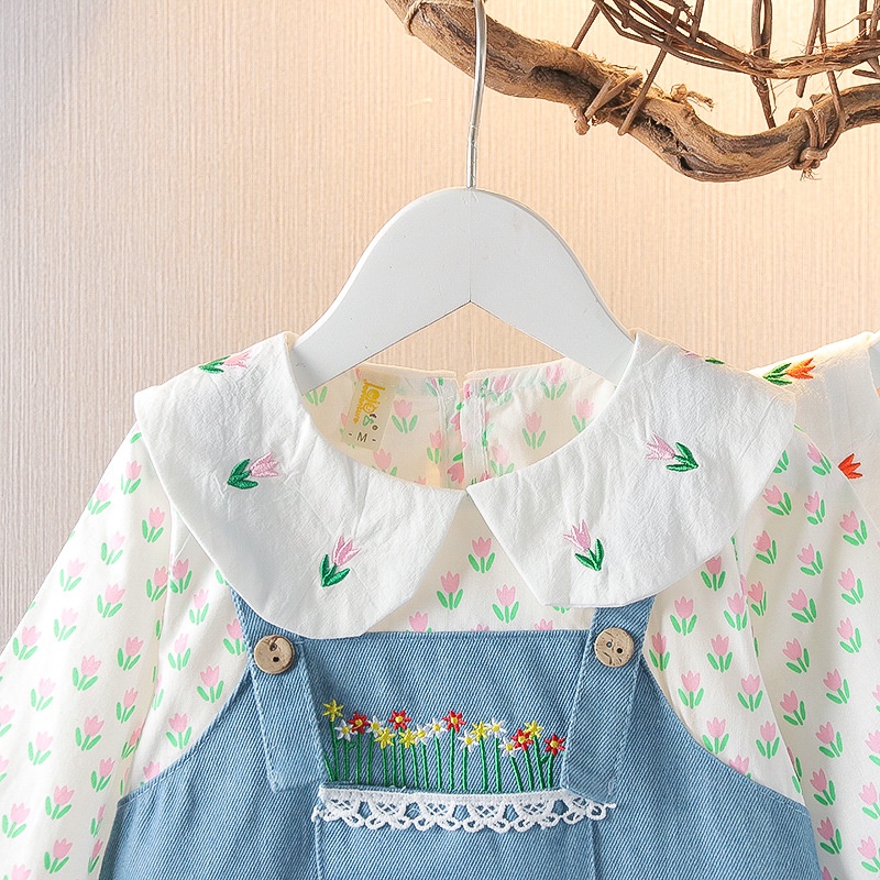 0-3Thn, DR16-Dress Anak Bayi Perempuan Greenery Tulip