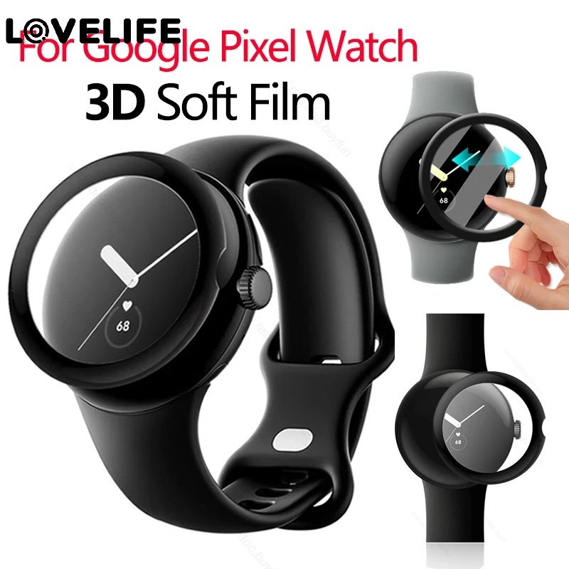 Film Pelindung Layar Transparan 3D Curved Anti Sidik Jari / Gores Untuk Smartwatch Google Pixel
