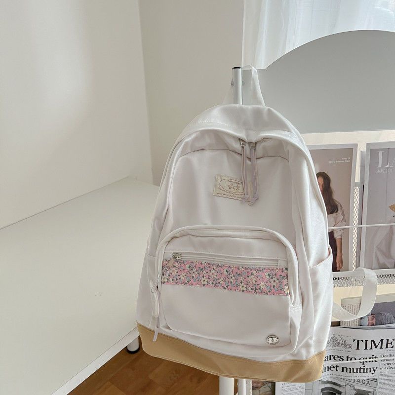 tas rangsel sekolah tas motif bunga tas sekolah tas ransel sekolah korea tas sekolah wanita backpack kanvas backpack sekolah Sera Korean niche design floral stitching backpack tas sekolah mahasiswa ransel komputer kapasitas besar baru wanita