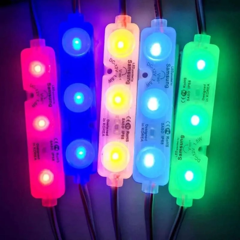 Modul Lampu LED SAMSUNG SASO IP68 SMD 2835 DC 12V Module 1.5 Watt 1.5W 3 Titik Mata Motor Mobil Neon Box KOREA