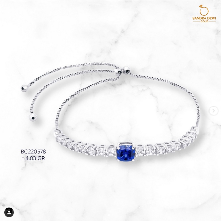 GELANG TANGAN SERUT EMAS SANDRA DEWI GOLD SHADE OF COLOR COLLECTIONS SAPPHIRE SERIES