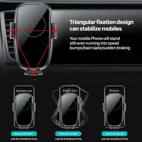 KIIP X5 CAR HOLDER Fast Wireless Charger 15W - Car Holder Stand Sensor