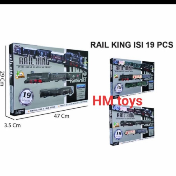 

Jual mainan kereta rail king 19pc/mainan anak kereta Murah