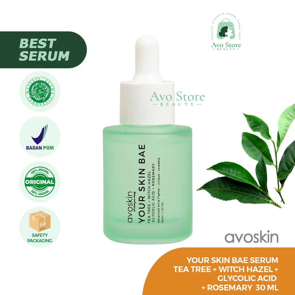 Avoskin Your Skin Bae Serum Tea Tree + Witch Hazel + Glycolic Acid + Rosemary 30ml