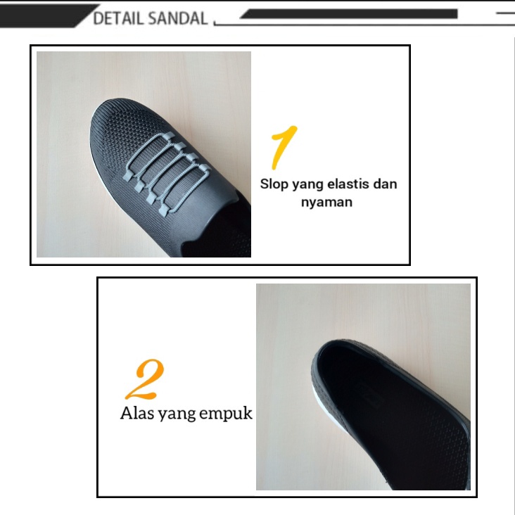 gof ATT SWP 501 Sepatu Slip On Wanita Karet Sneakers Anti Air PUTIH HITAM