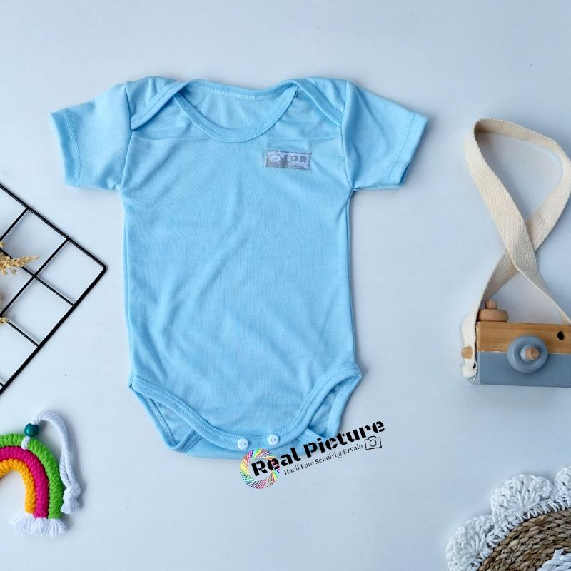 Jumper pendek bayi polos 0-3 bulan 3pcs dan 1pcs