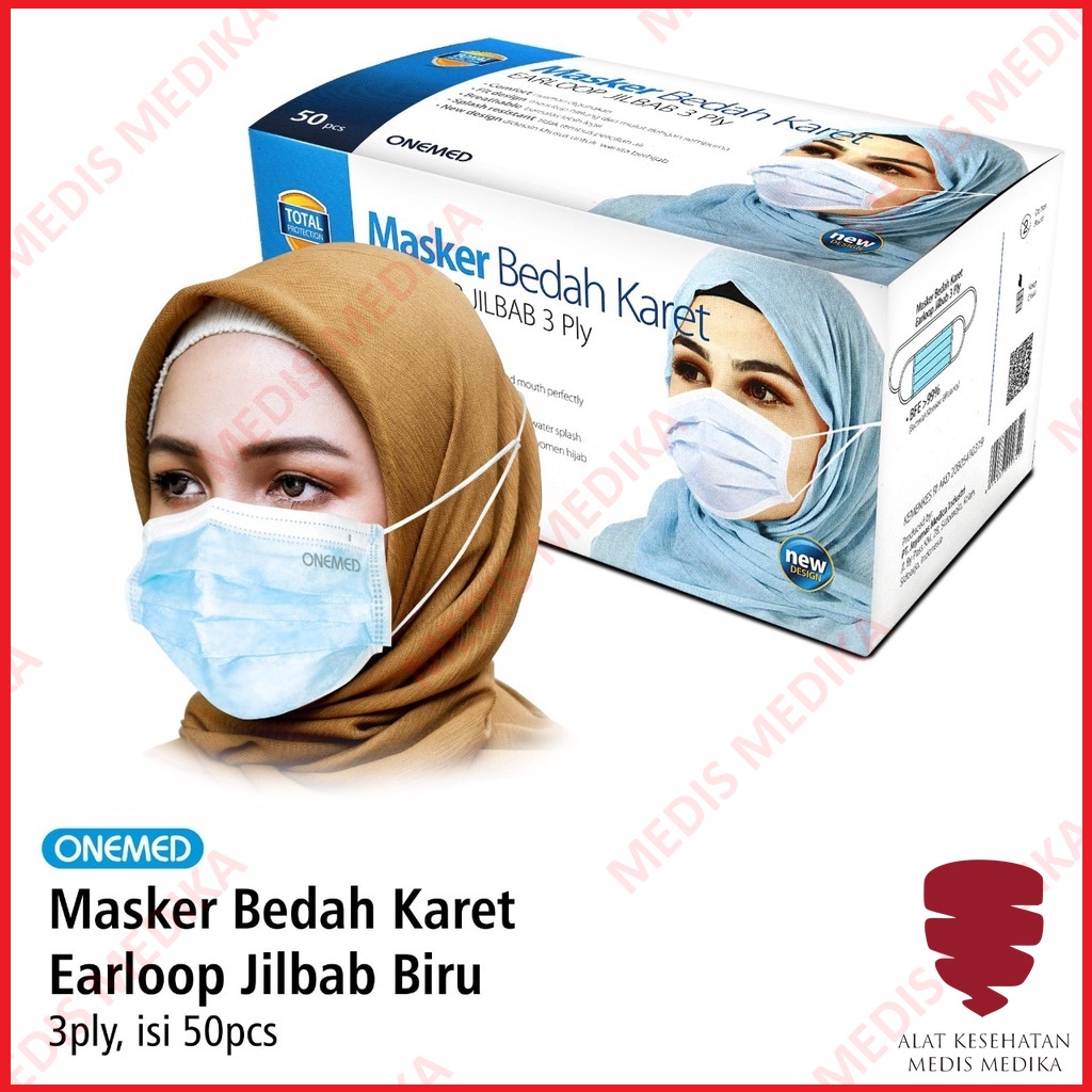 Masker Warna Isi 50 Headloop Debu Motor Face Mask Disposable Hijab Jilbab