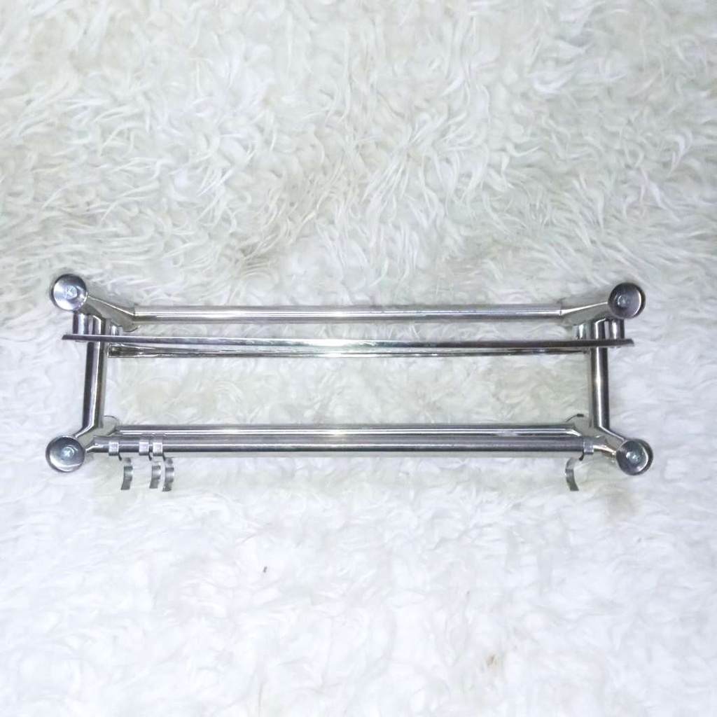 Premium Rak handuk kamar mandi stainless dinding toilet susun shampoo