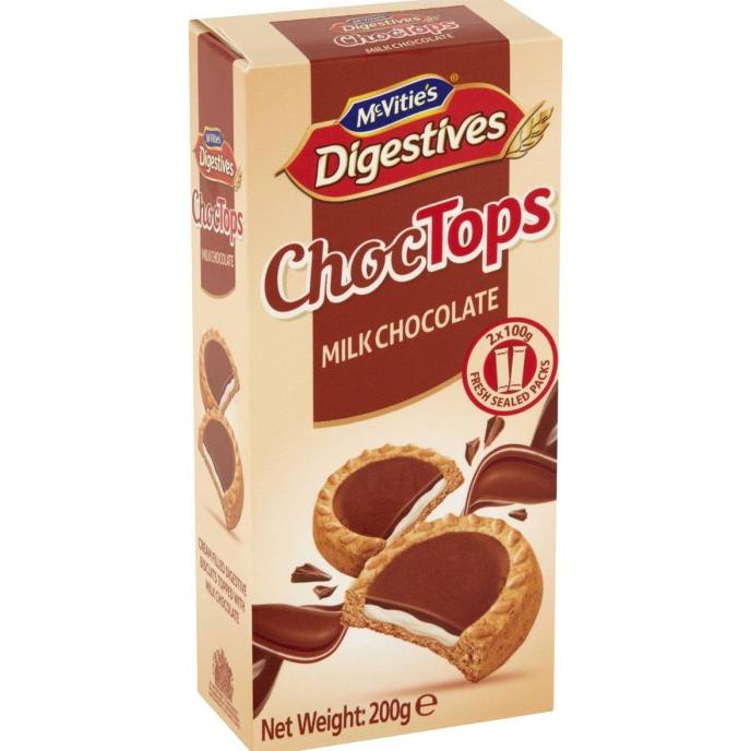 

Mcvitie's Digestives Choc Tops Milk Chocolate Biscuits 200g