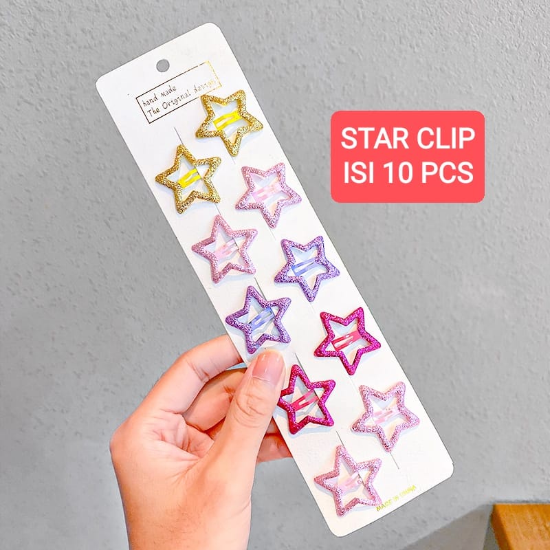 STAR CLIP ISI 10 PCS JEPIT RAMBUT ANAK CEWEK KOREA IMPORT FASHION