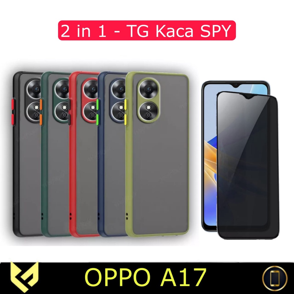 New Case 2IN1 Paket For OPPO A17 Case AERO Free Screen Guard Pelindung Layar Full Cover Handphone | Case Dove Casiing OPPO A17