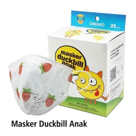 ONEMED Masker DUCKBILL Anak isi 25 Mask Earloop Medis Strawberry / Cartoon 25s