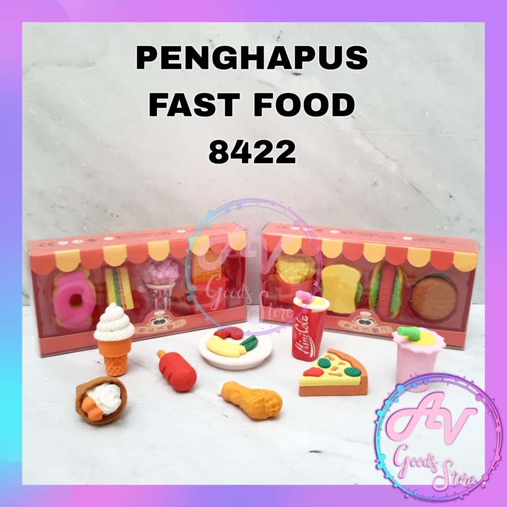 

Penghapus Fast Food isi 4pcs 8422 / Penghapus Pensil Bentuk Fancy Lucu