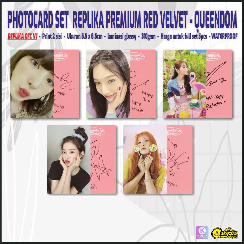 Photocard Set Premium Red Velvet Queendom / Print 2 sisi Full laminasi glossy / Anti air