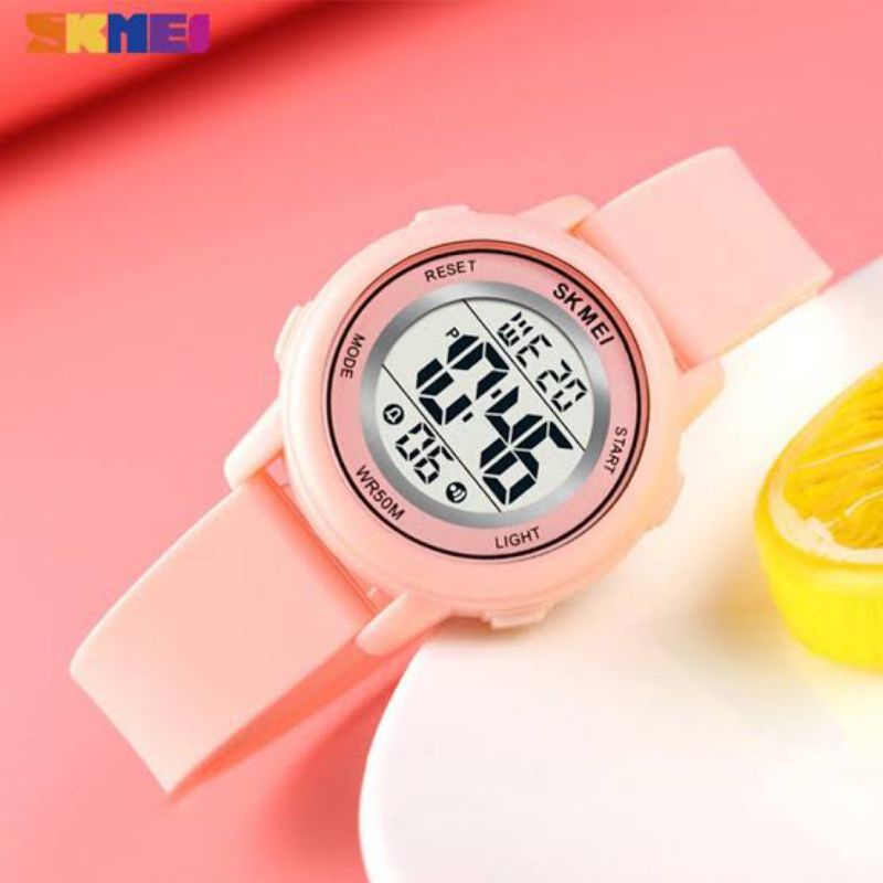 JAM TANGAN WANITA PRIA ANAK SKMEI 1721 ORIGINAL TAHAN AIR TALI RUBBER DIGITAL
