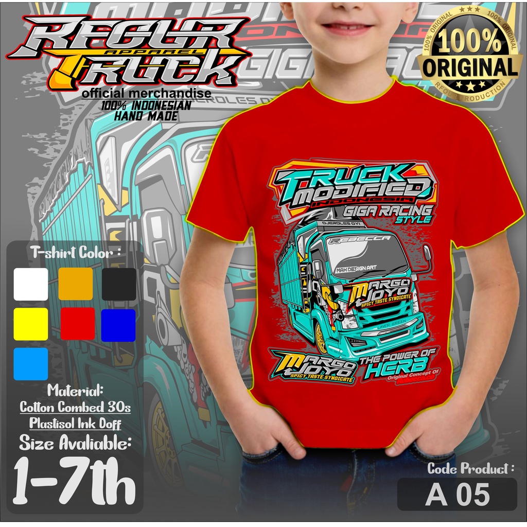 BAJU KAOS TRUCK ANAK MARGO JOYO KAOS TRUCK OLENG KAOS TRUCK ANAK GAMBAR TRUCK KAOS TRUCK MODIF KAOS DISTRO ANAK 2-7