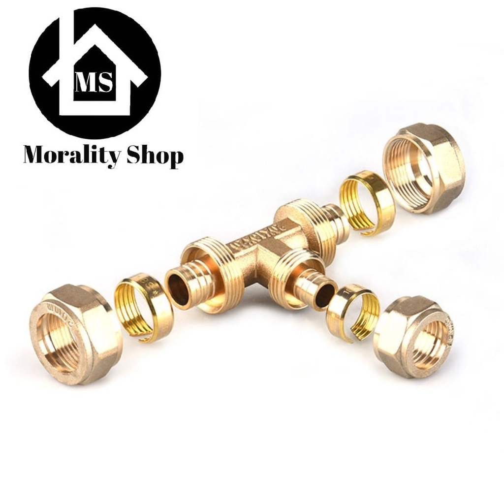 Nepel T Sambungan pipa air panas Kuningan 1/2&quot; 3/4&quot; TPPD Nepel Tee Pipa air Brass Fitting Tee Pipe PPD