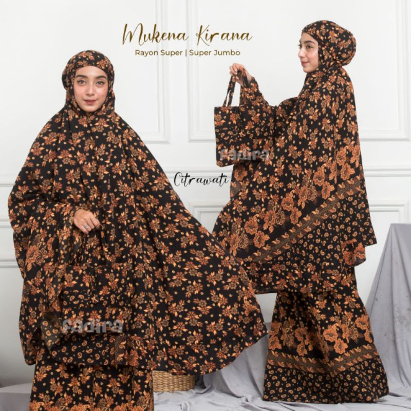 Mukena Batik Kirana ori by Fadira Collection | Mukenah motif bahan Rayon Ukuran super jumbo