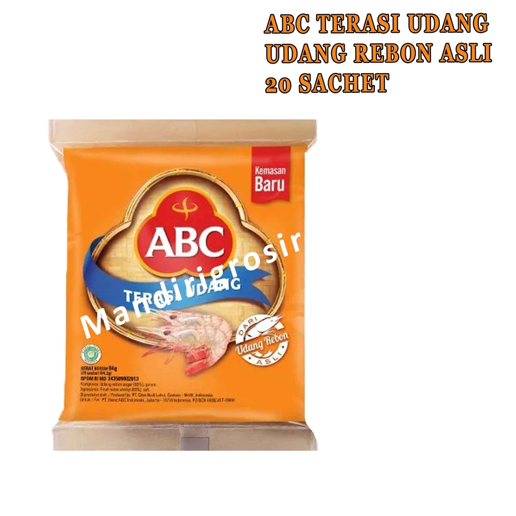 Terasi Udang *ABC * Terasi Udang Rebon Asli * 20 Sachet 84g