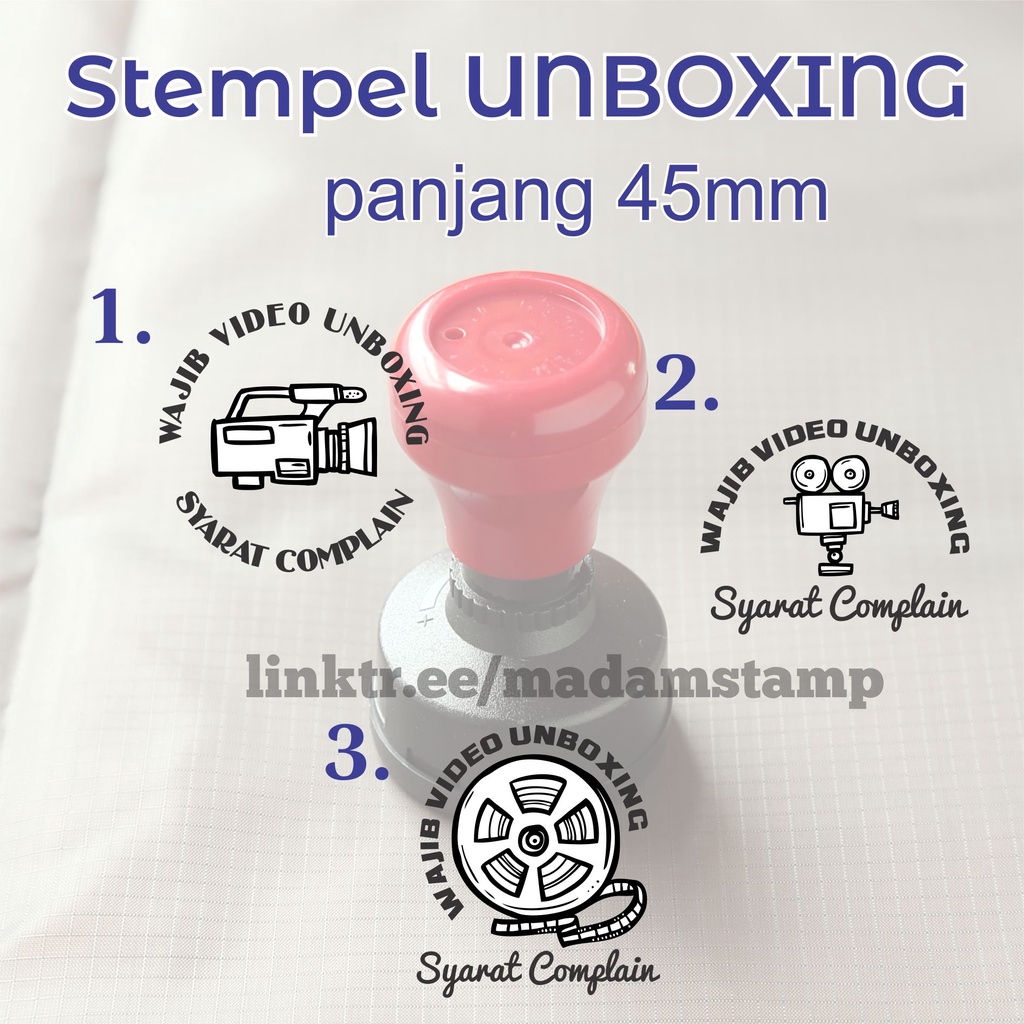 

stempel video unboxing paket toko online shop kemasan resi otomatis murah