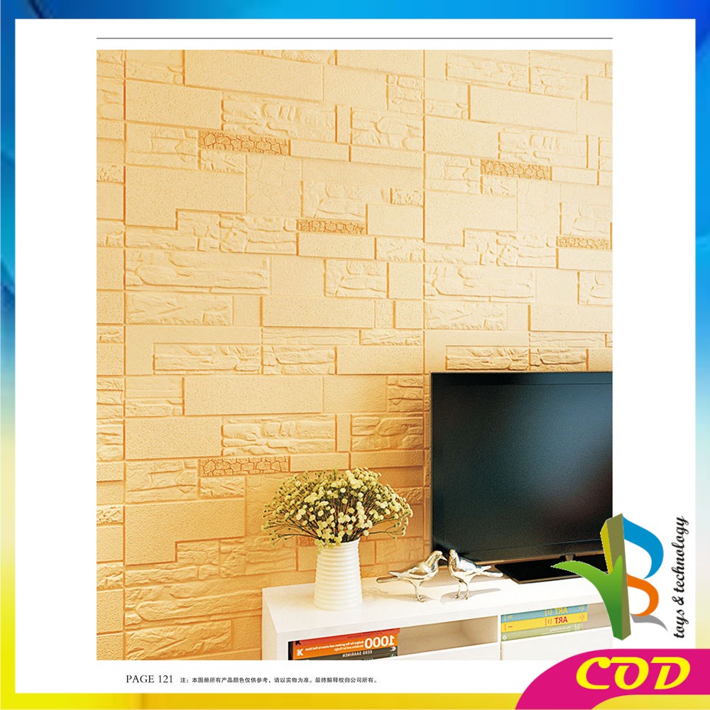 RB-C217 - C224 Wallpaper 3D Foam Motif / Wallfoam Sticker Dinding Kamar / Walpaper Dinding Bata