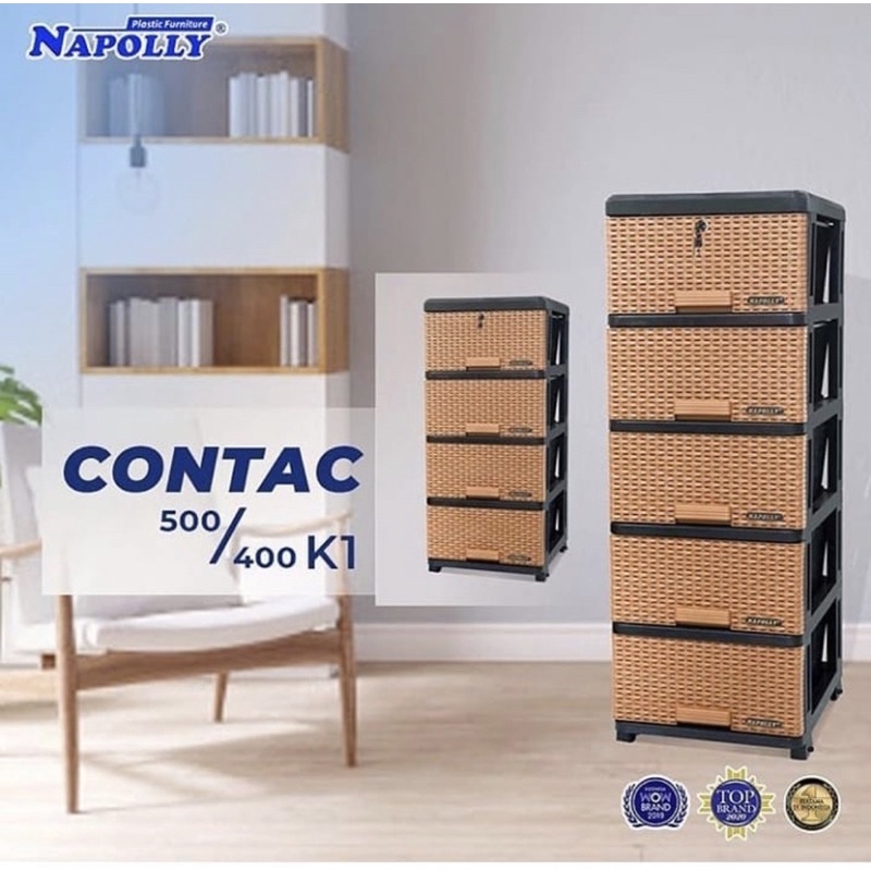 LEMARI PLASTIK NAPOLLY ROTAN CONTAC 400