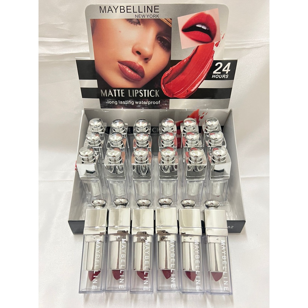 [12PCS] Lipstick Matte Maybelline Waterproof / Lipstick Batang Maybelline