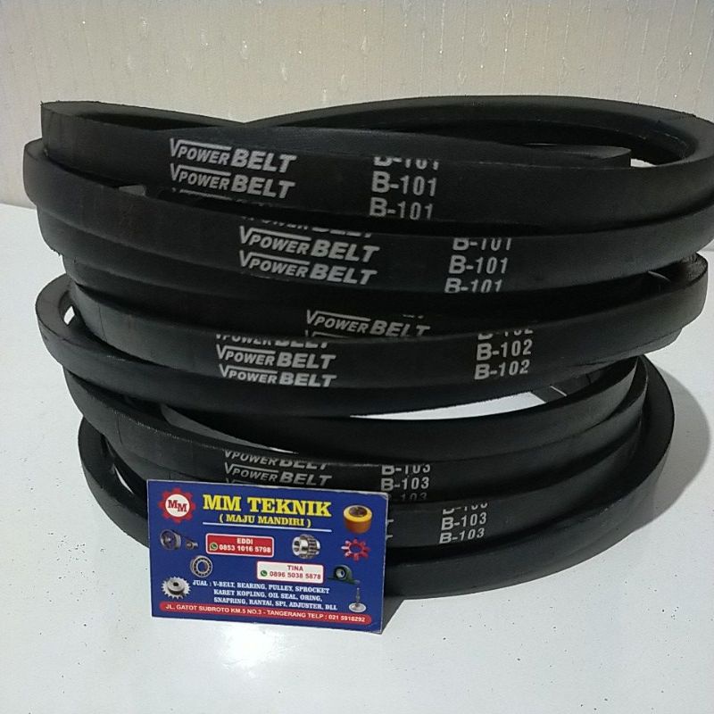 Vanbelt B101 B102 B103 Tali Ban Kipas Bando Mbi Mitsuboshi VPower Van Fan Belt B 101 102 103 V- V Pan Panbelt Fanbelt B-101 B-102 B-103