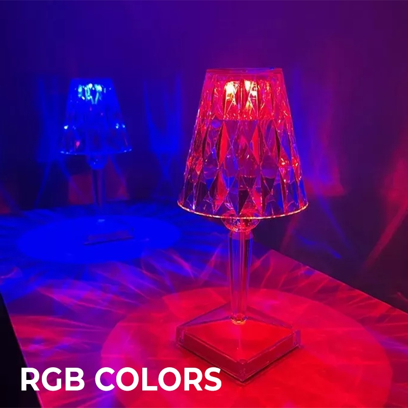 Horici Lighting 220V 10W-Rgb Dan 220V 10W-Put+Kun+Ww+On/Off Lampu Meja Berlian Crystal Led Tidur Led Hias Berlian Crystal