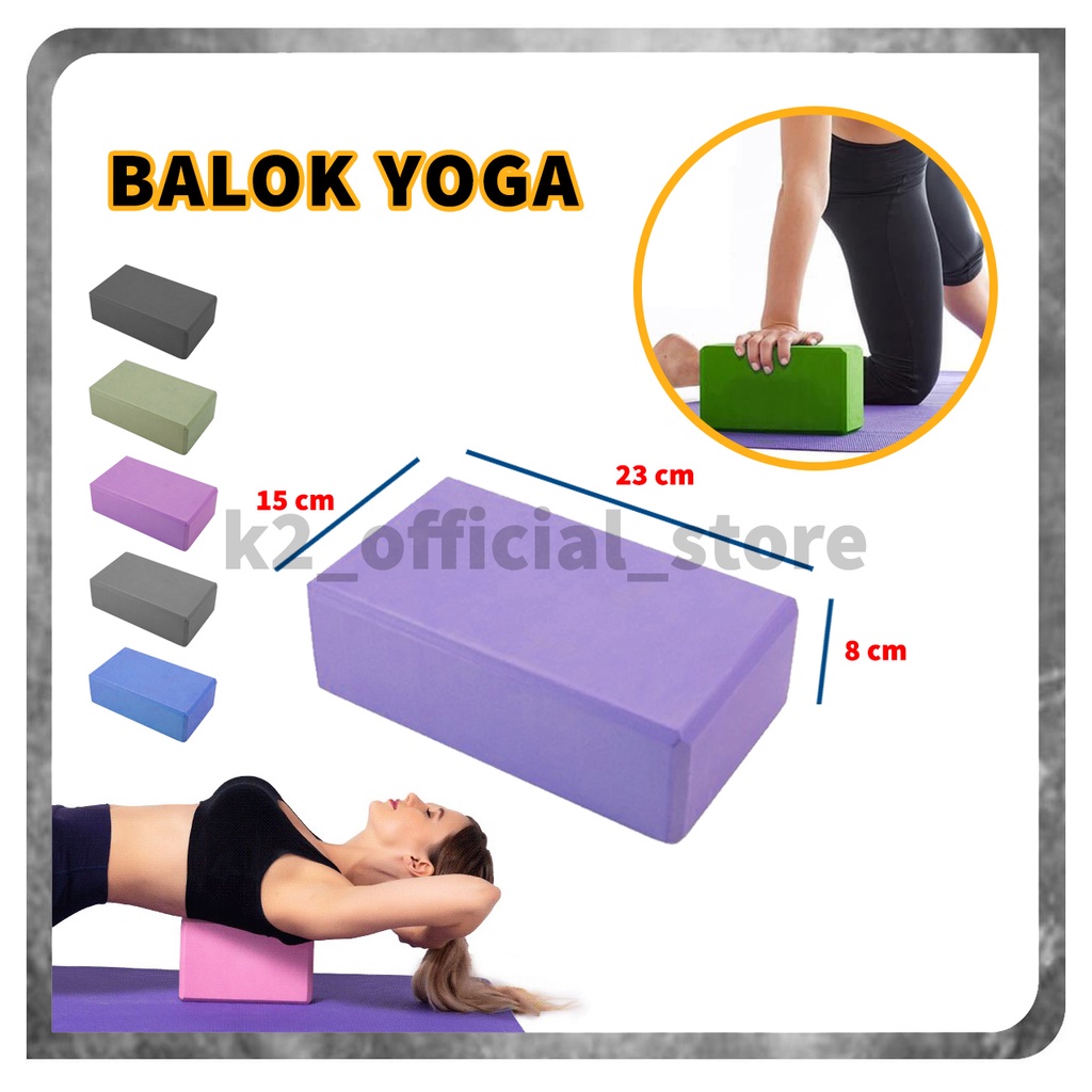 BALOK Yoga Blok Prick Pilates EVA Brick Foam Alat Fitnes / Balok Yoga Bantalan Yoga Block Yoga Pilates Polos