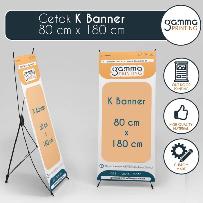 Custom Cetak K Banner / Tripod Spanduk / Stand Benner / Banner Wisuda / Wisudah Toko Murah Cepat