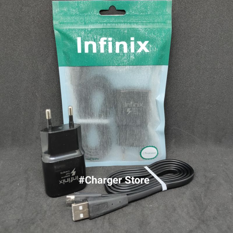 Charger Infinix Hitam Micro USB Smart 4 Smart 5 Hot 8 Hot 9 Hot 10 Hot 9 Play Note 7 Lite Note 4